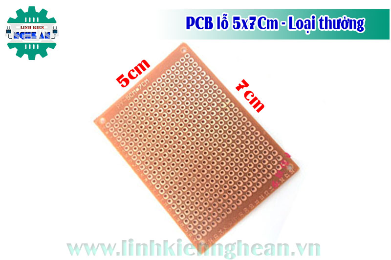PCB lỗ 5x7Cm - Loại thường