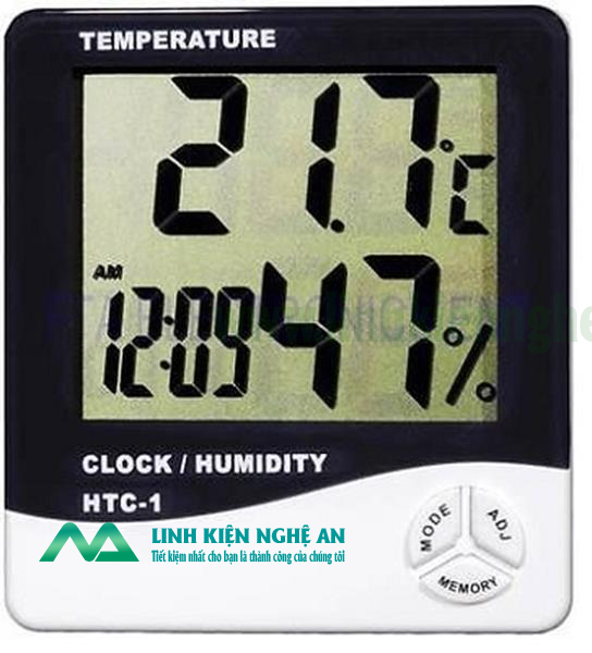 Đồng Hồ Nhiệt Độ, Độ Ẩm, Thời Gian- HTC-1